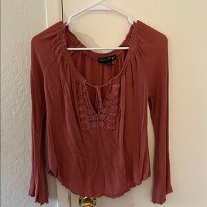 Living Doll Rust Long Sleeve Top